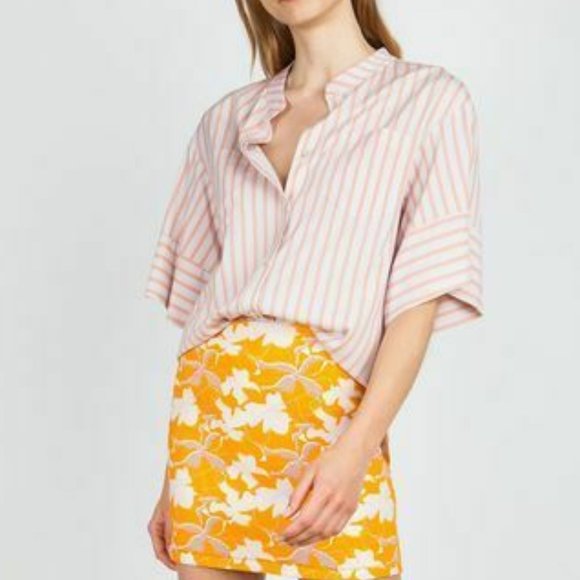 The Kit Tops - The Kit Cobie Shirt Blouse Oversized Blush Stripe